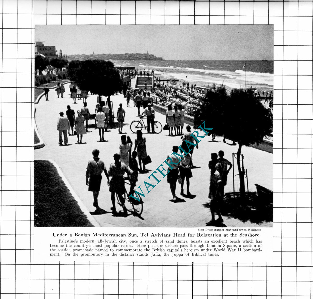 London Square Tel Aviv Israel  - 1947 Clipping