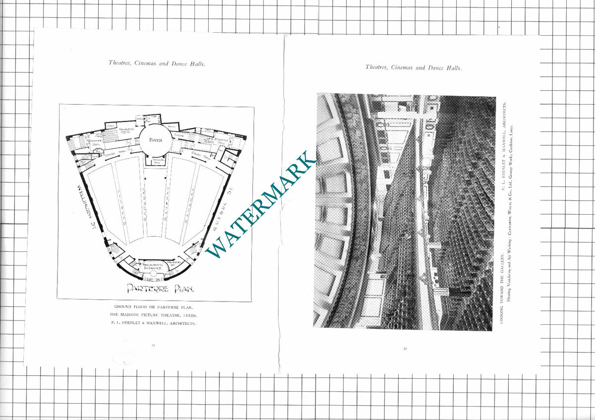 The Majestic Picture Theatre Leeds Stienlet & Maxwell  - 1923 Book Prints