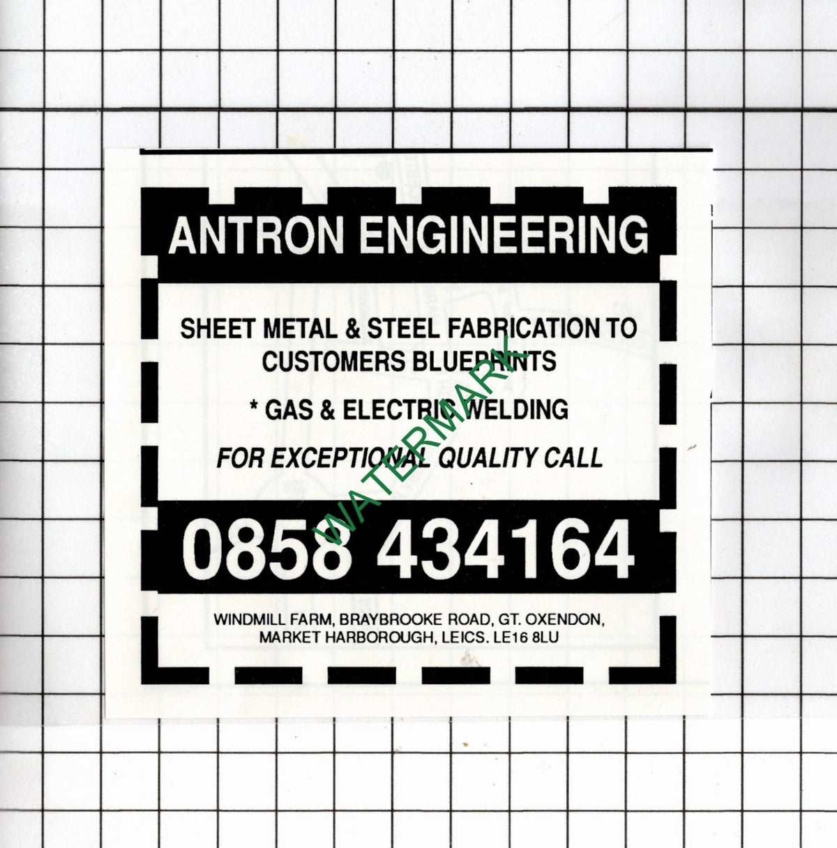 Antron Engineering Great Oxendon  Leicestershire   - 1990 Small Advert