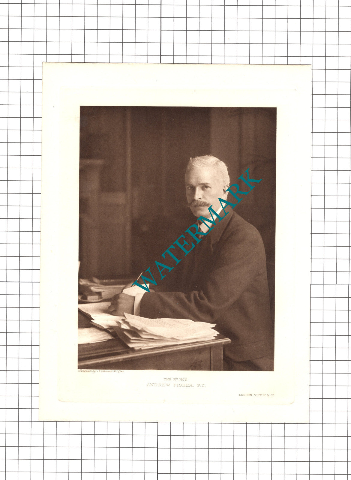 The Right Hon Andrew Fisher  -- c.1920 Print / Article