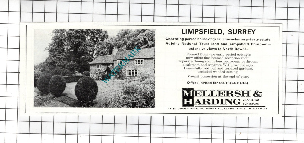 Limpsfield Surrey House Sale Advert - 1972