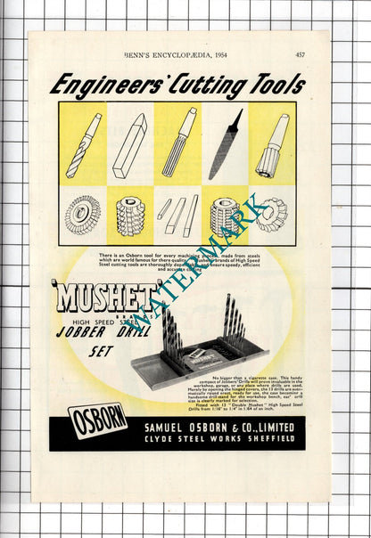 Samuel Osborn & Co Ltd Sheffield / Alfred Ridge & Sons Ltd Alfrid - 1954 Advert