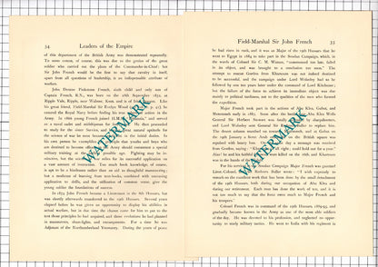 Field Marshal Sir John French  -   1920's Article/ Print