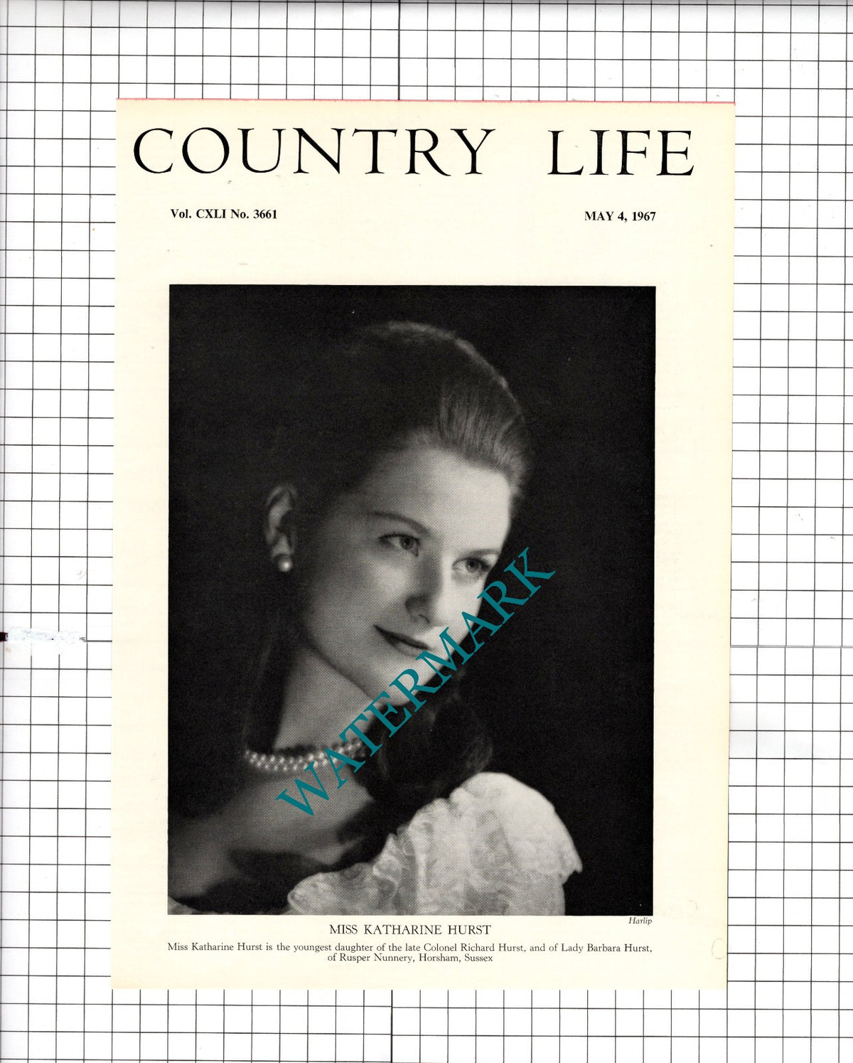 Miss Katherine Hurst Rusper Nunnery Horsham Sussex  - 1967 Clipping