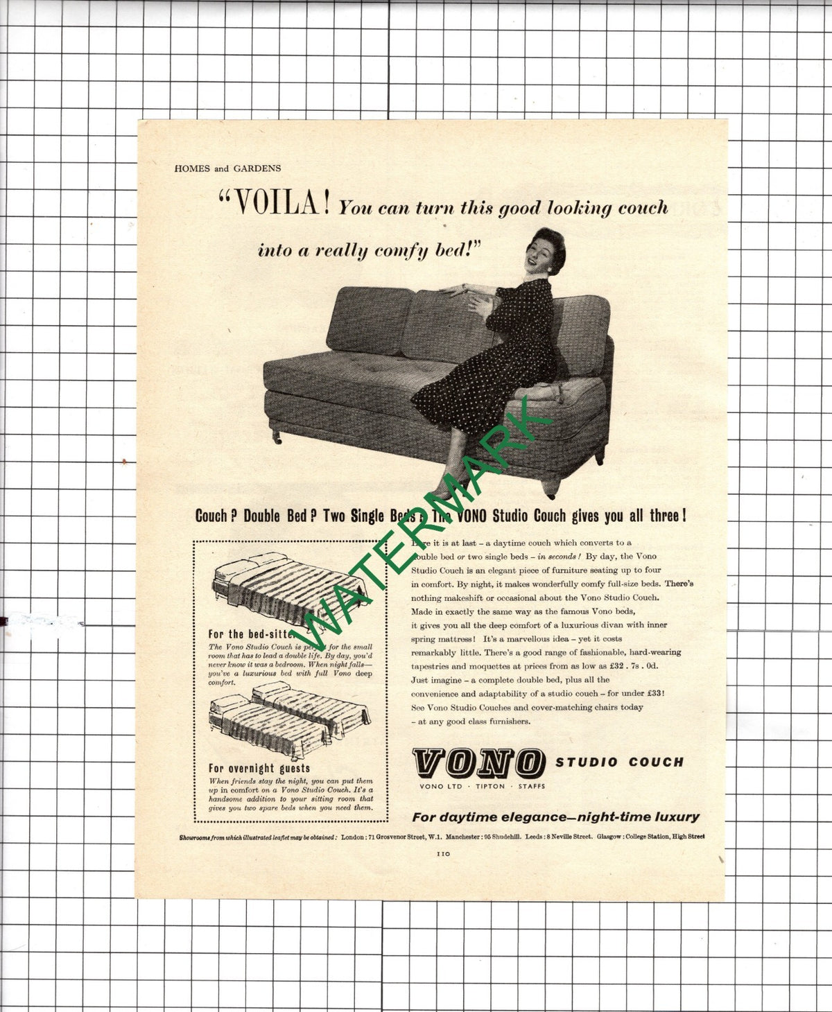 Vono Ltd Tipton Staffordshire - 1955 Advert