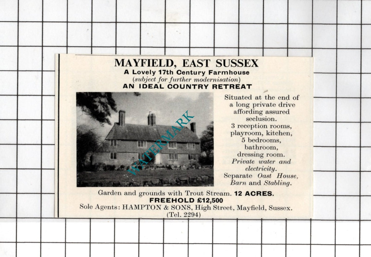 Mayfield Sussex  - 1967 SMALL House Advert