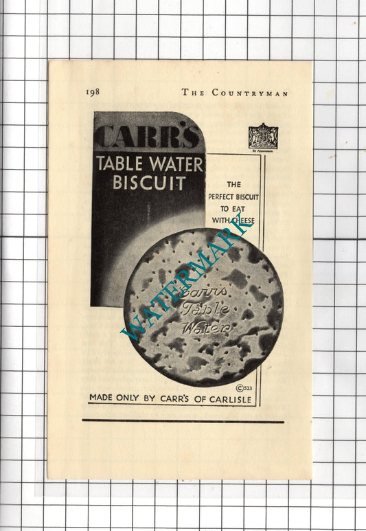 Carr's Of Carlisle Carr's Biscuits - 1934 Small Advert