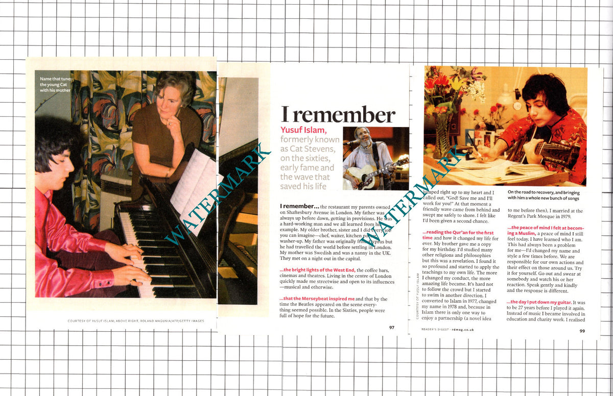 Cat Stevens Interview Yusuf Islam - 2009 Article / Clipping