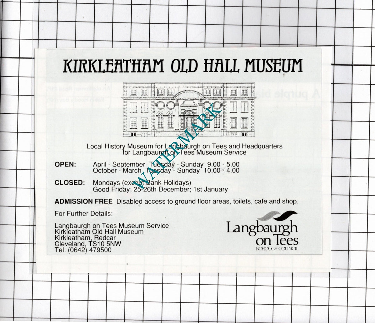 Kirkleatham Old Hall Museum North Yorkshire    - 1990 Advert