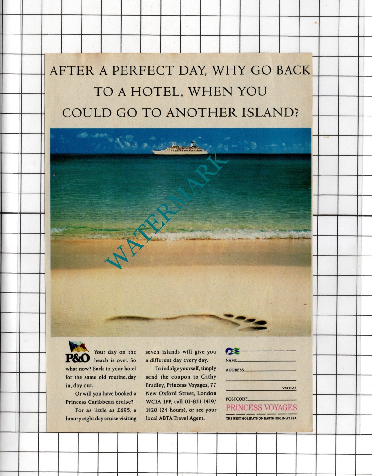 P&O Princess Cruise   - 1990 Small Advert