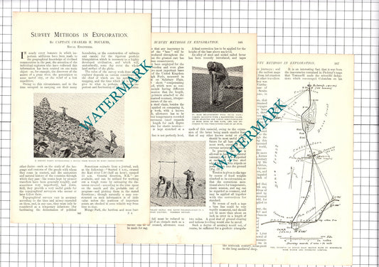 Captain Charles H Foulkes Royal Engineers Survey Methods  - 1907 Article / Print