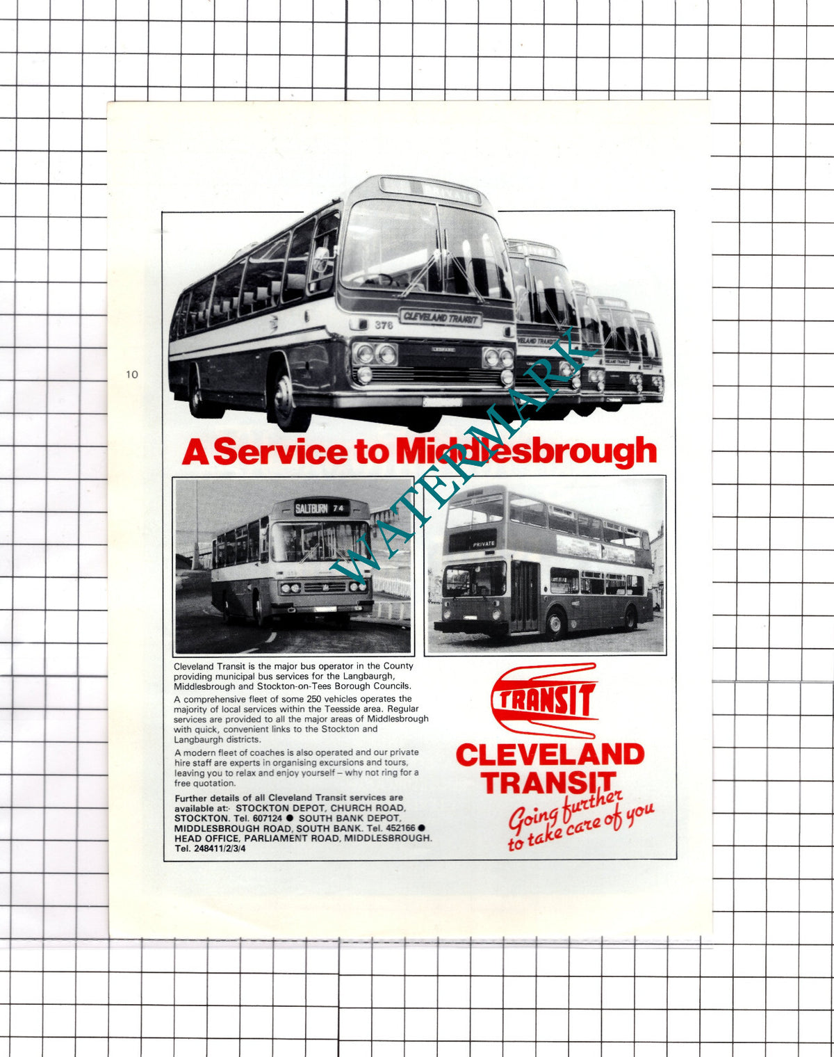 Cleveland Transit Bus Service Middlesbrough Advert - c.1980 Cutting / Print