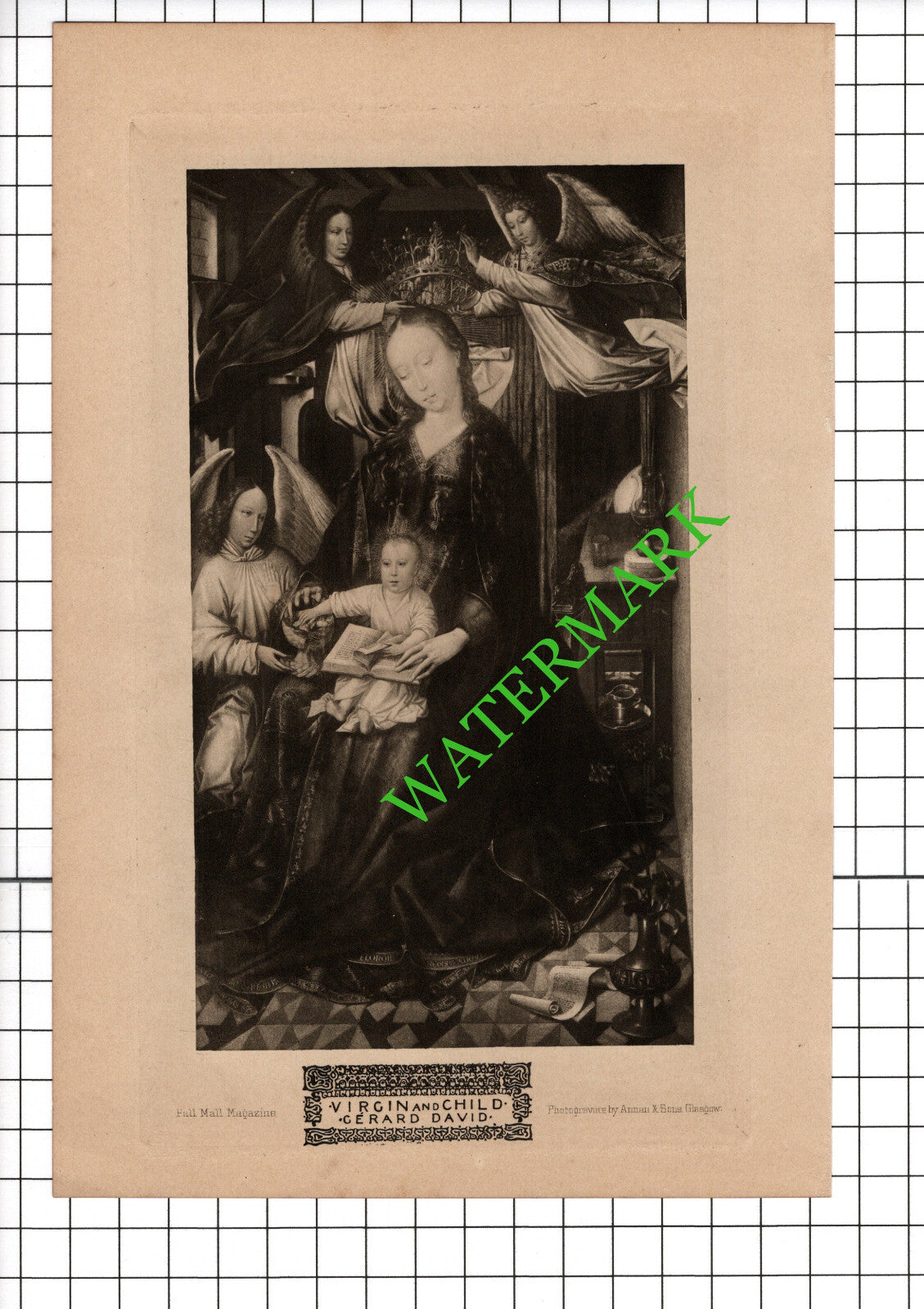 Virgin and Child Gerard David - 1898 Print