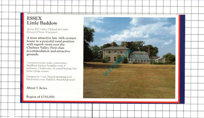 Cookham Dean Berkshire / Little Baddow Essex House Sale Advert -c.1990 Clipping