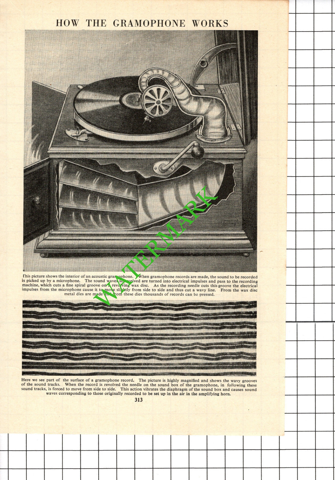 How A Gramophone Works - c.1950s Cutting