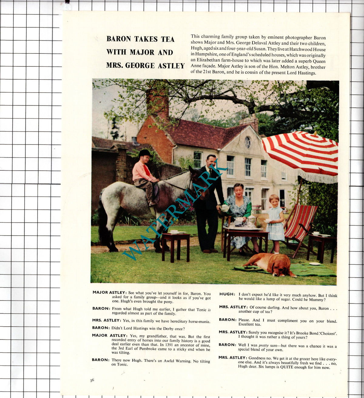Major George Delaval Astley Hatchwood House Hampshire - 1956 Clipping