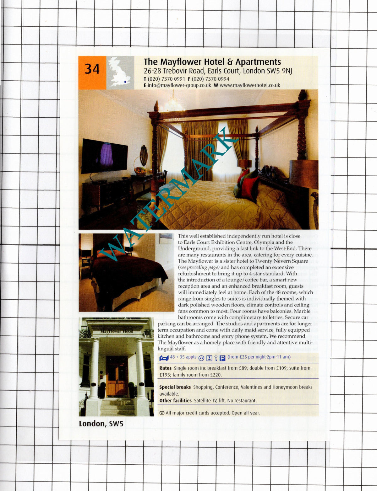 Twenty Nevern Square London / The Mayflower Hotel Earls Court - 2011 Advert