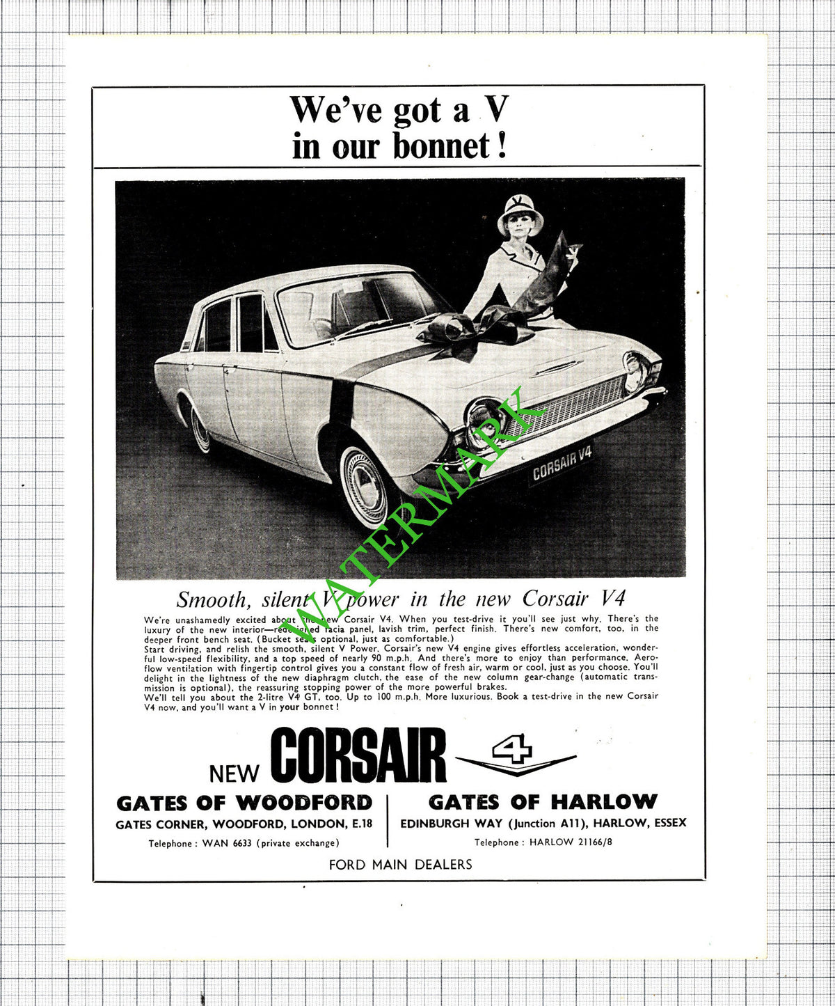 Corsair V4 Car Advert  - 1965 Cutting