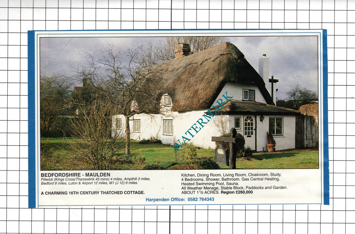 Maulden Bedfordshire House Sale Advert - 1991 Cutting