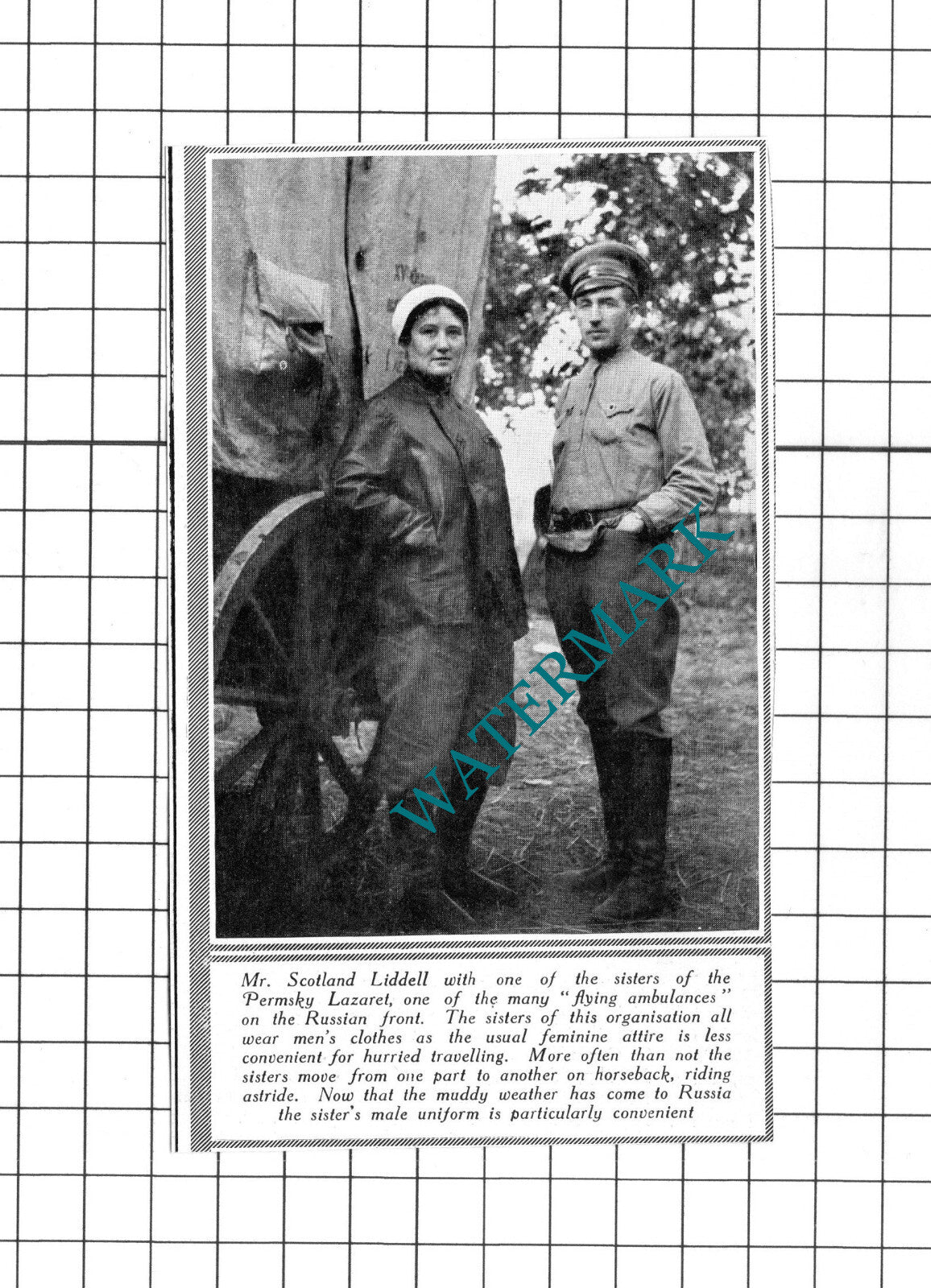 Mr Scotland Liddell  Permsky Lazaret Russia WW1 World War One  - 1915 Clipping