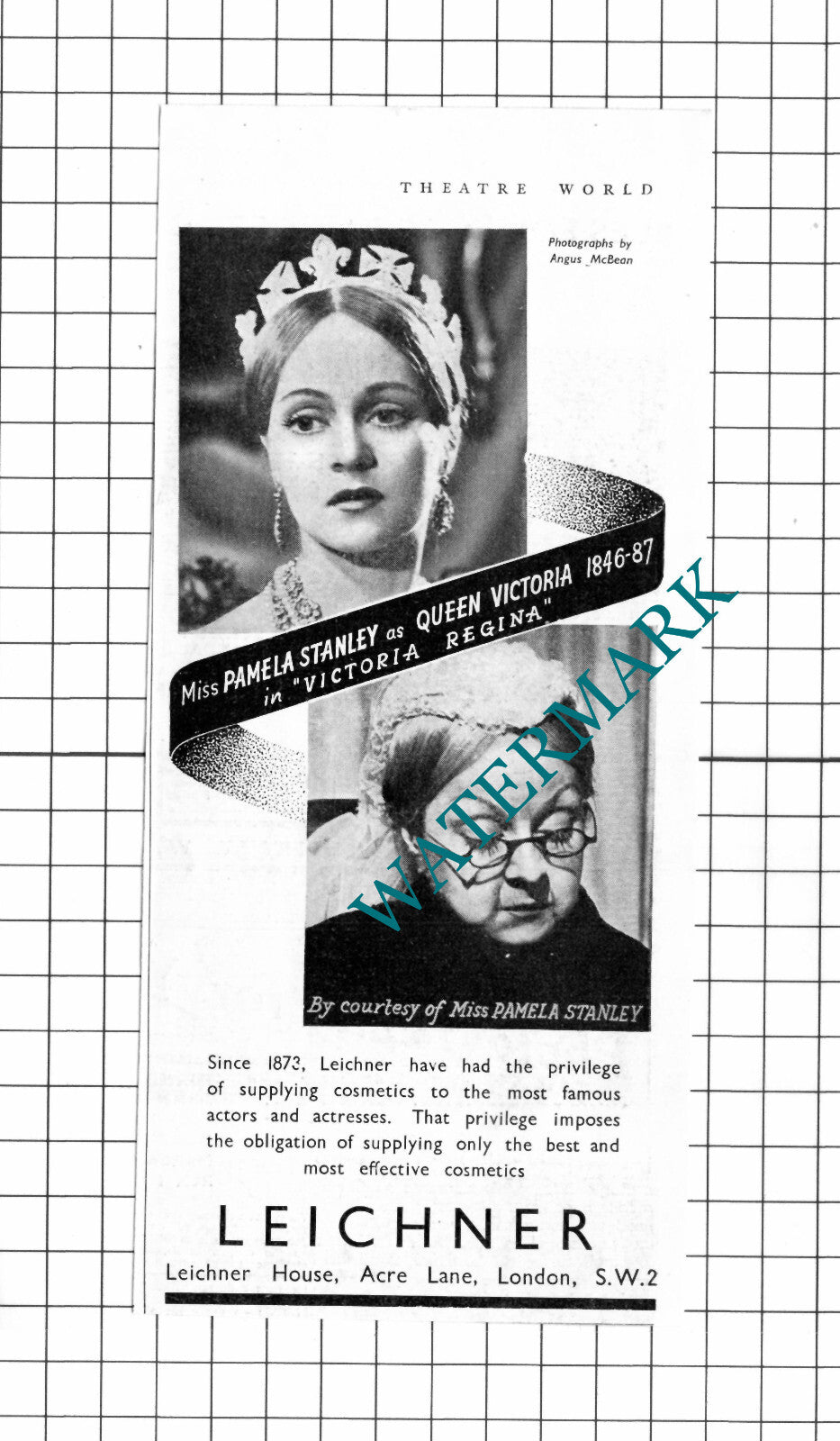 Leichner Cosmetics Miss Pamela Stanley Actress Advert  - c.1937 Clipping / Print