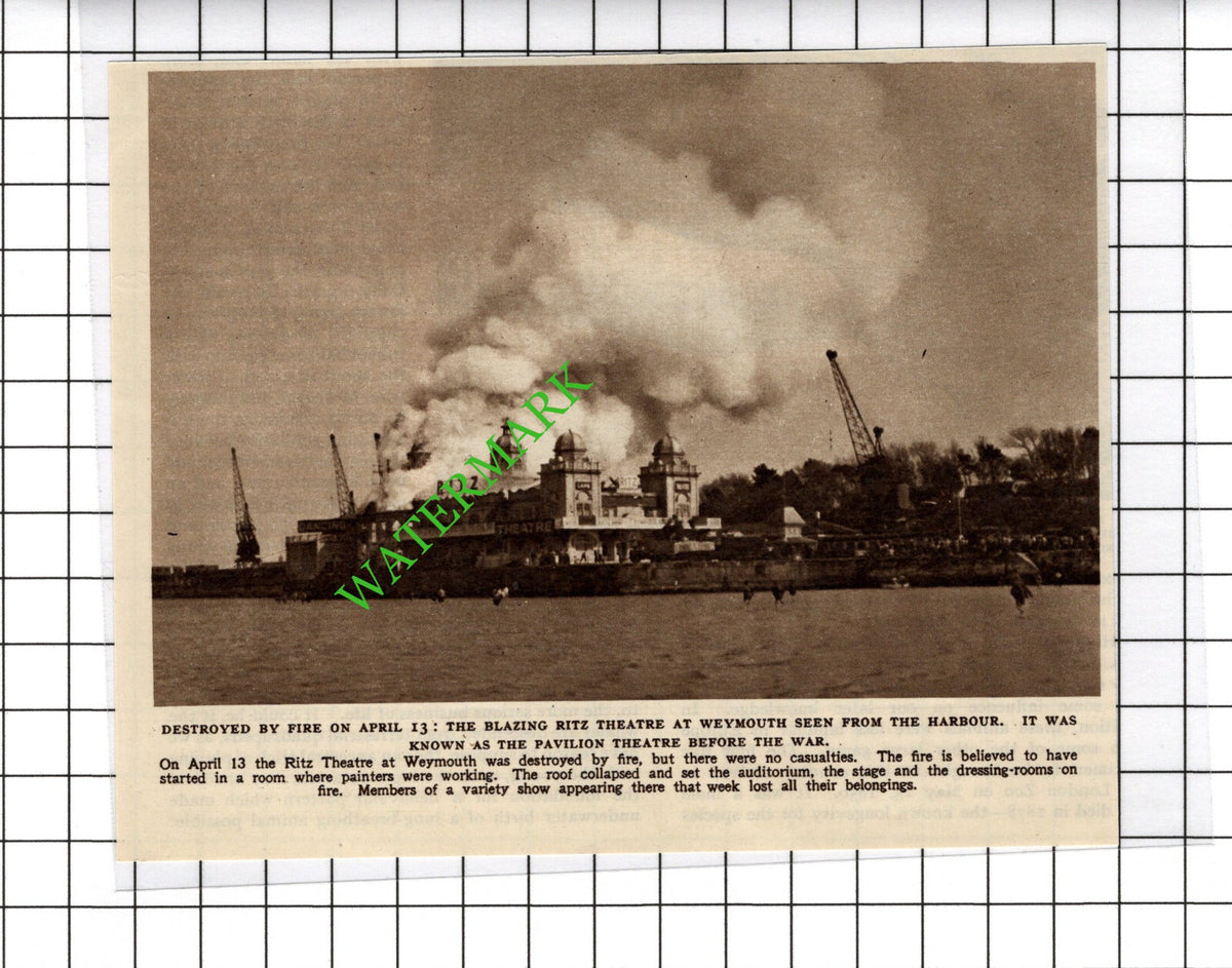 Ritz Theatre Worthing Sussex Fire -  c.1954 Small Cutting