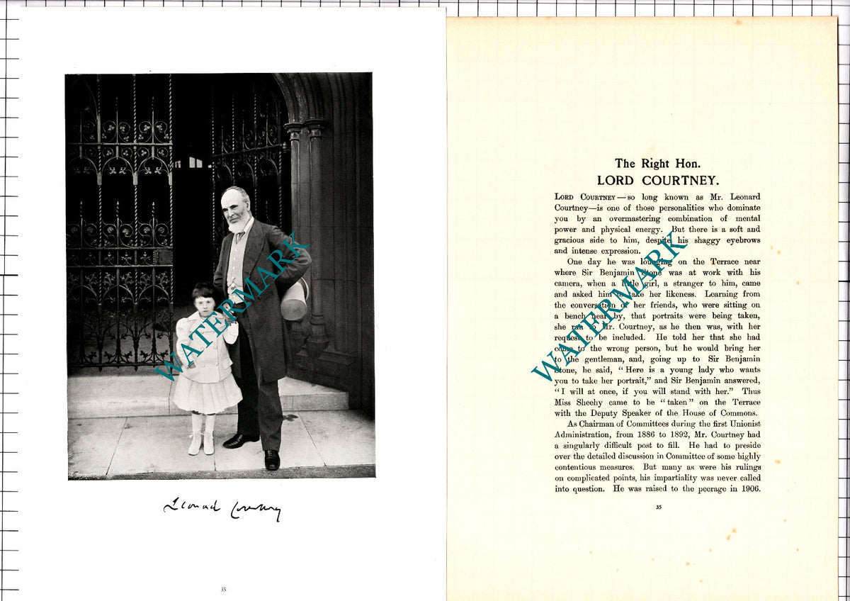 Mr Leonard Courtney  Lord Courtney- c.1904 Article / Print