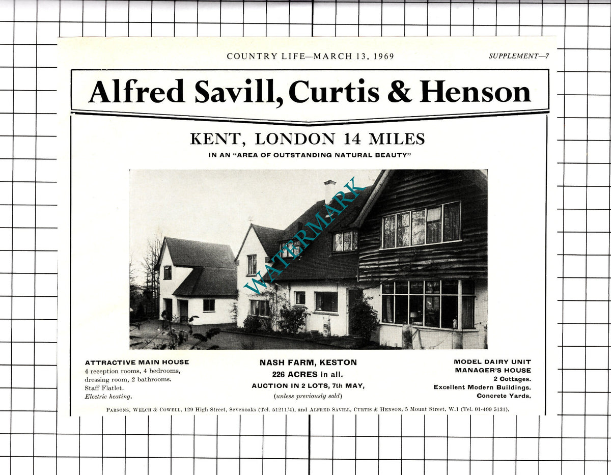 Nash Farm Keston Kent Sale Advert - 1969 Clipping / Print