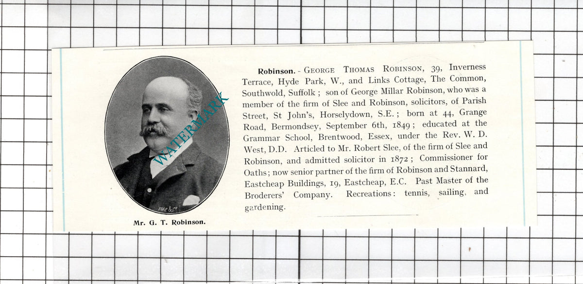 George Thomas Robinson Links Cottage Southwold Suffolk  - c.1905 Clipping