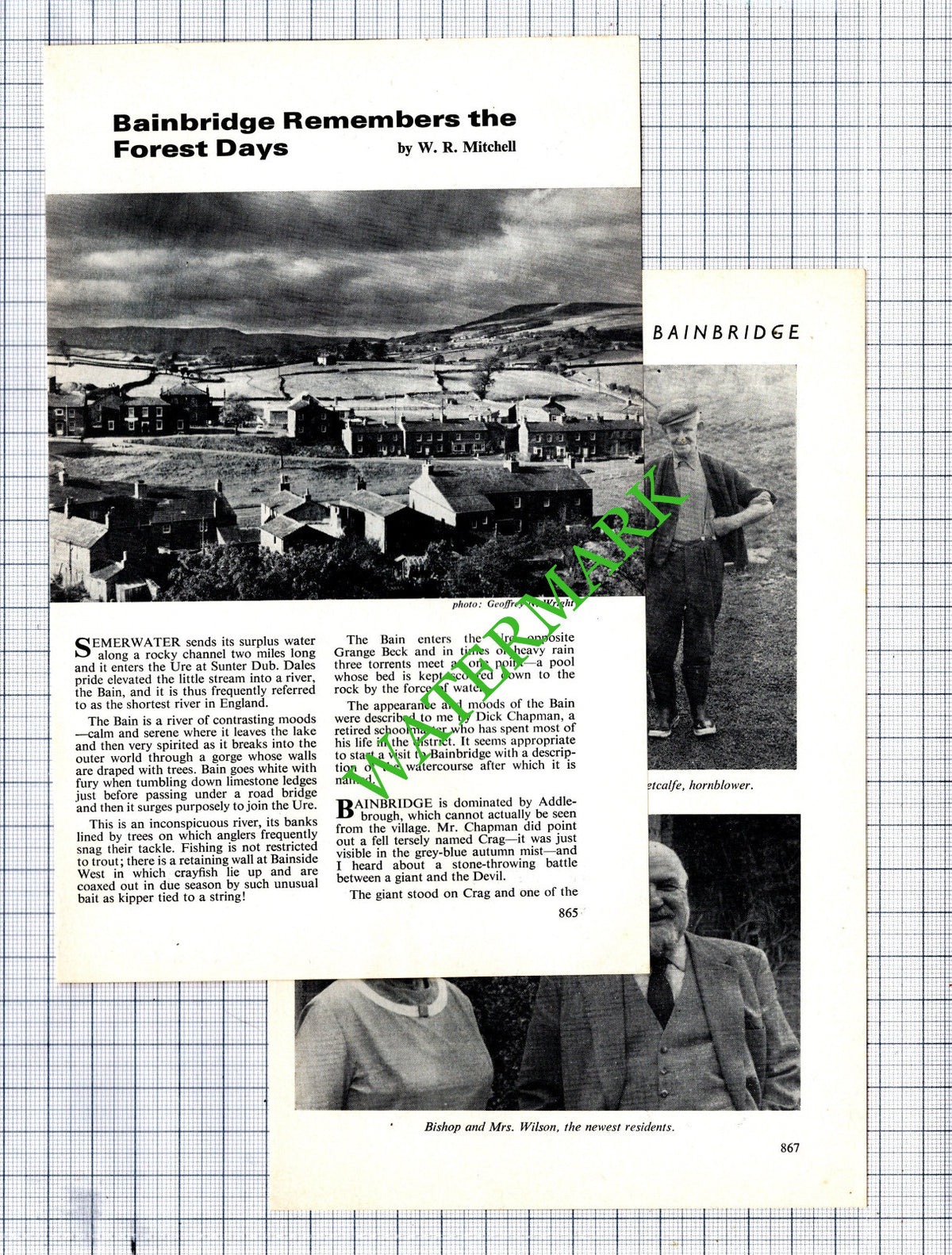 Bainbridge Yorkshire Jack Metcalfe Dick Chapman Bishop Wilson  - 1970 Article