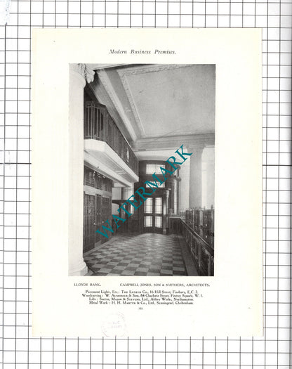 Lloyds Bank King William Street London EC Guardian Assurance c.1920s Book Prints