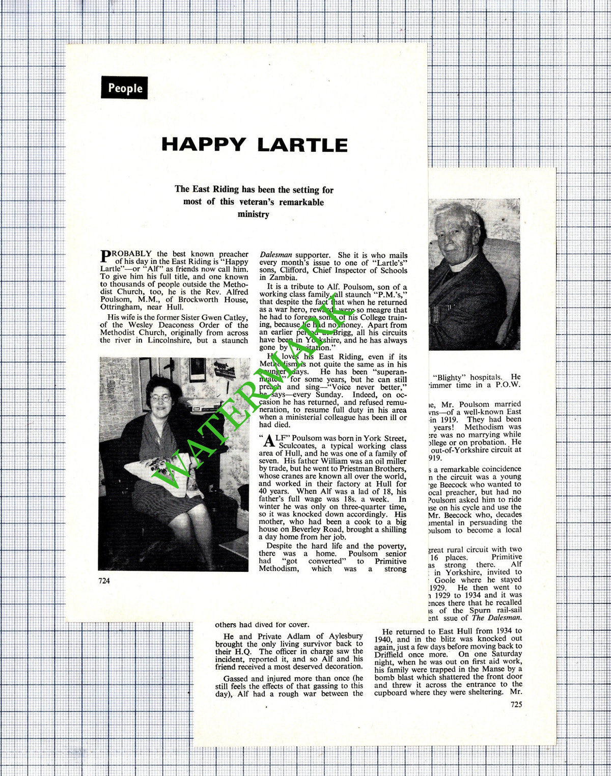 Rev Alfred Poulsom Brockworth House Ottringham Hull Happy Lartle - 1966 Article