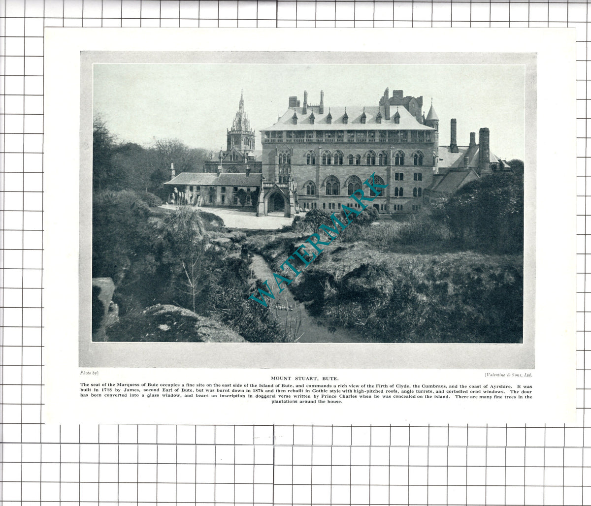 Mount Stuart Bute  - c.1930s Clipping / Print