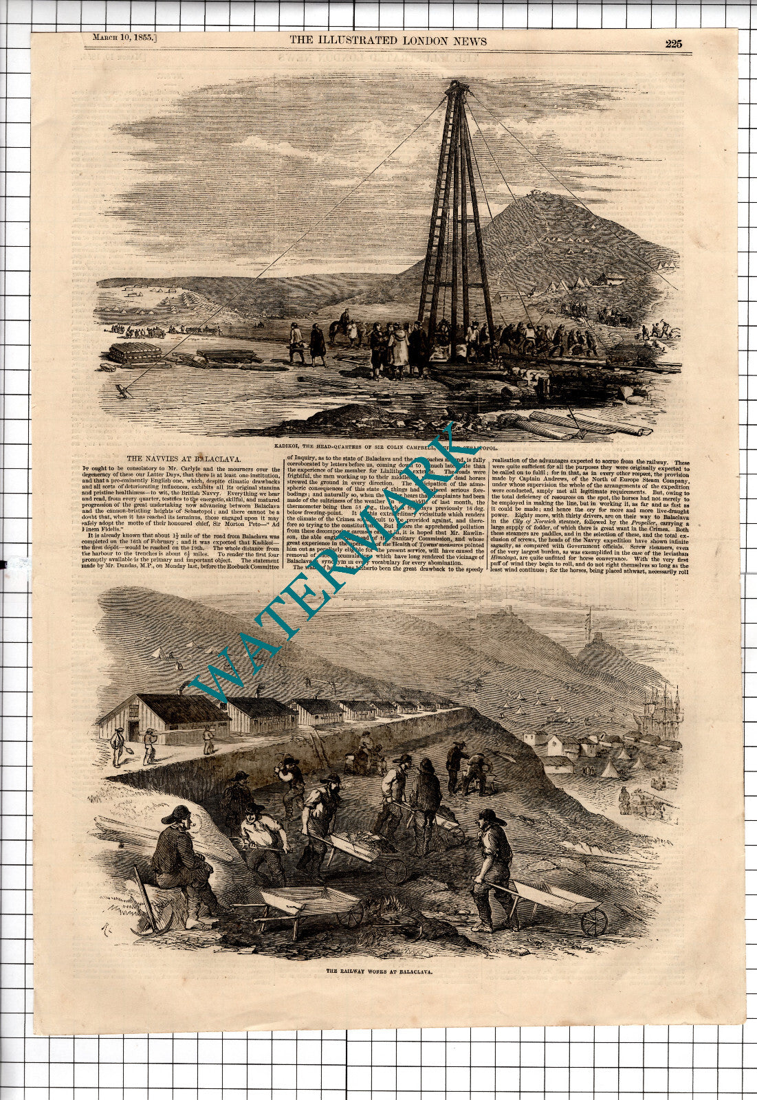 The Navvies At BALACLAVA Railway Works - 1855 Article