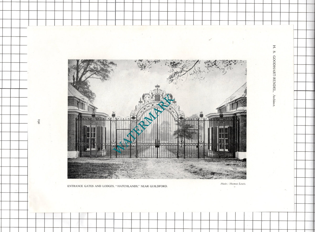 Hatchlands Guildford Surrey  Goodhart-Rendel Architect - 1911 Cutting / Print