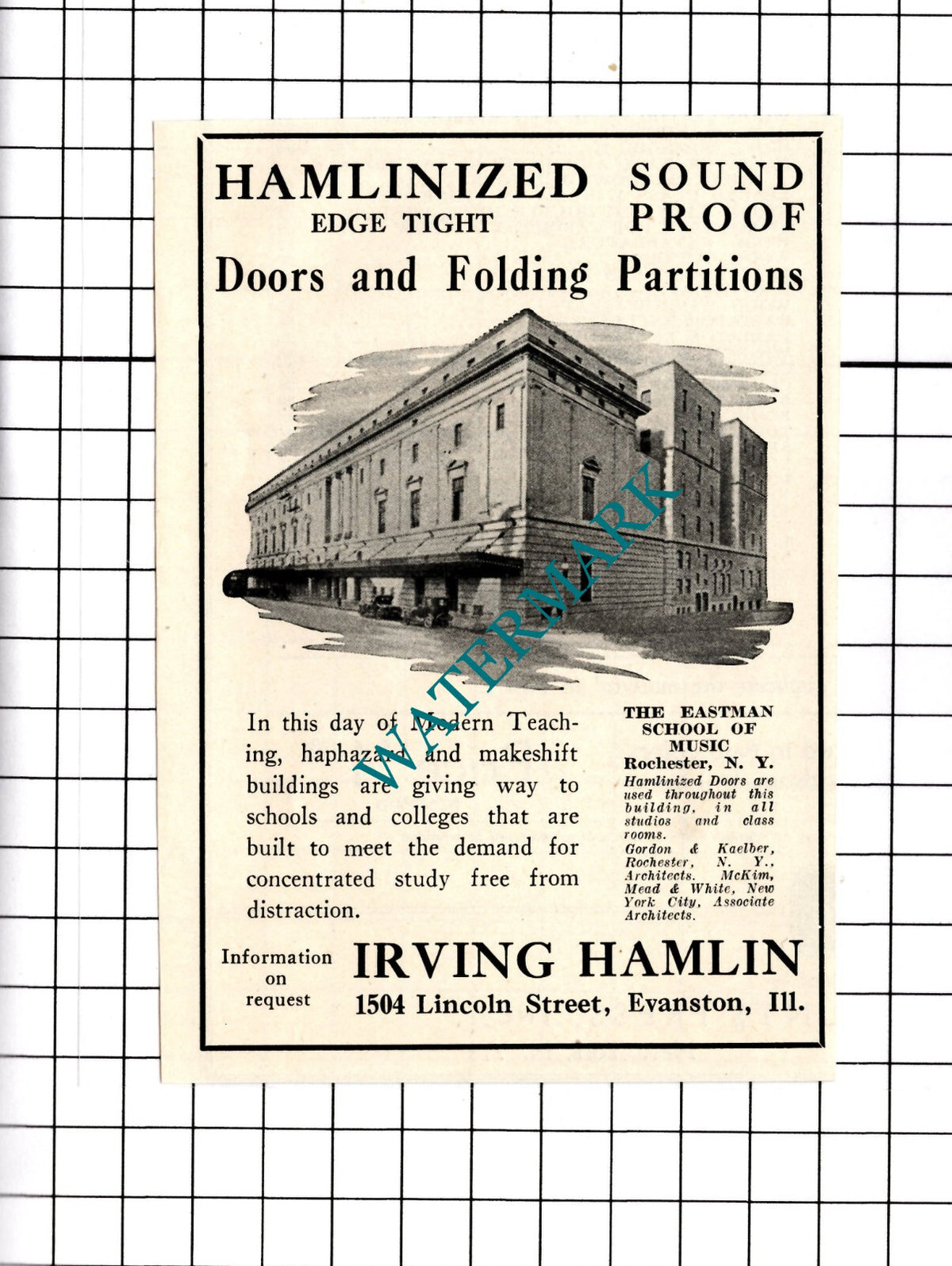 Eastman School Of Music Rochester New York Irving Hamlin Advert - 1927 Clipping