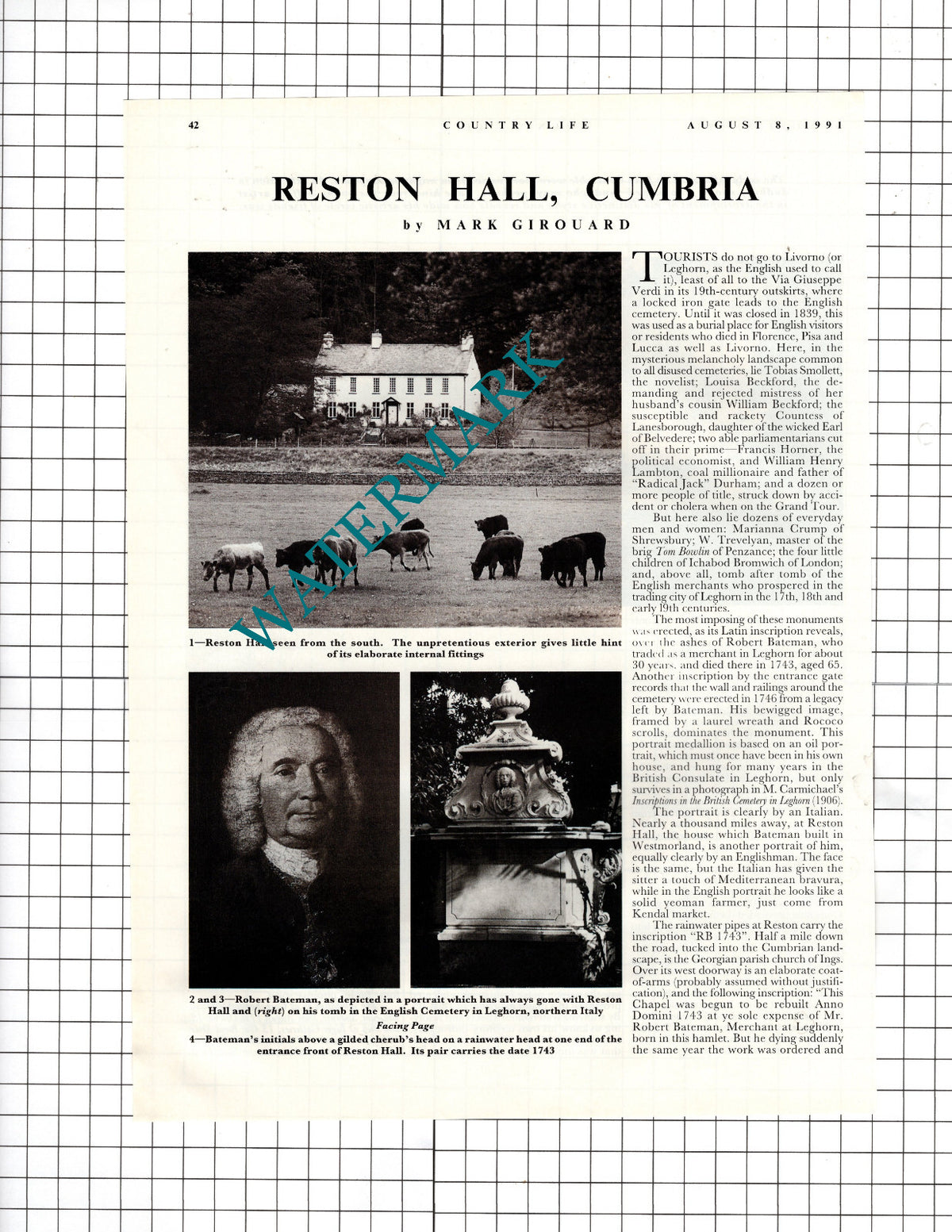 Reston Hall Cumbria Robert Bateman  - 1991 Article