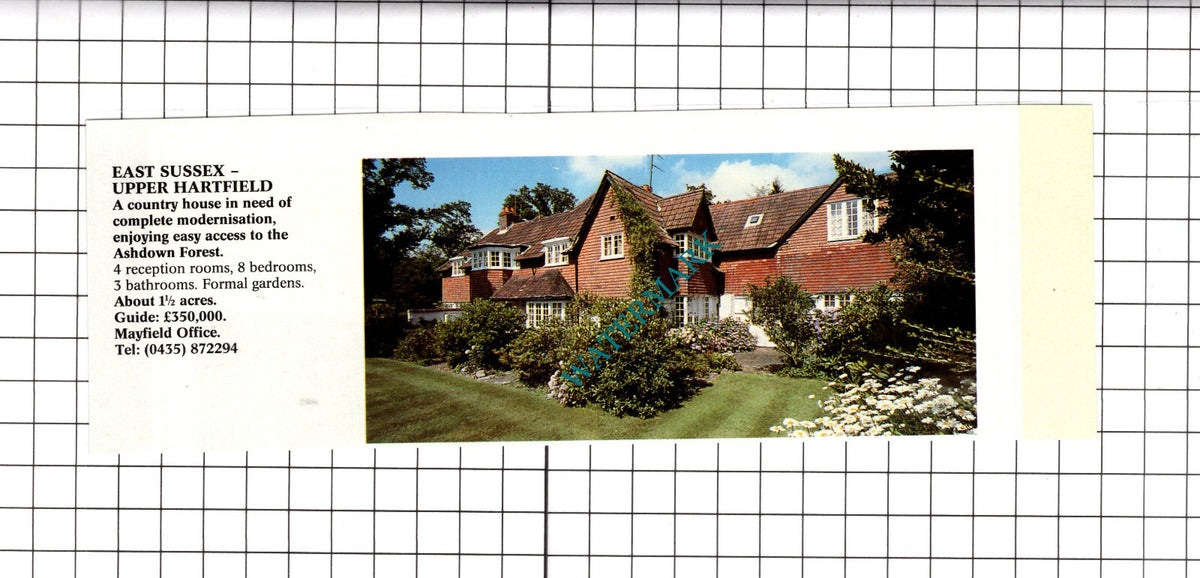 Upper Hartfield Sussex House Sale Advert - c.1991 Cutting / Print