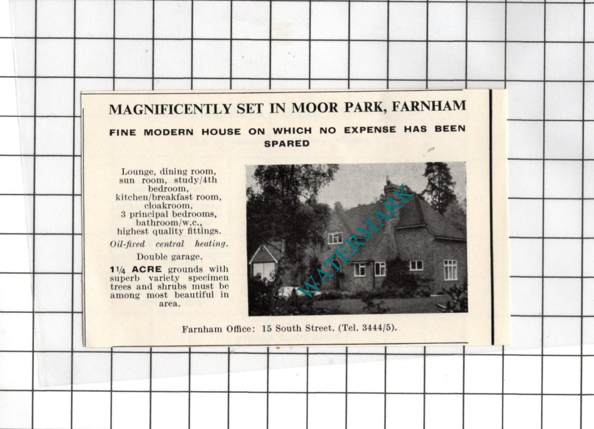 Moor Park Farnham Surrey / Thorncote Green Bedfordshire -1967 SMALL House Advert