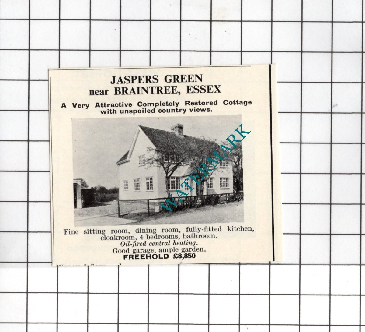 Jaspers Green Braintree Essex SMALL House Advert - 1967