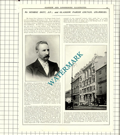 George Dott Glasgow Parish Council / Sir John Neilson Cuthbertson - 1904 Article