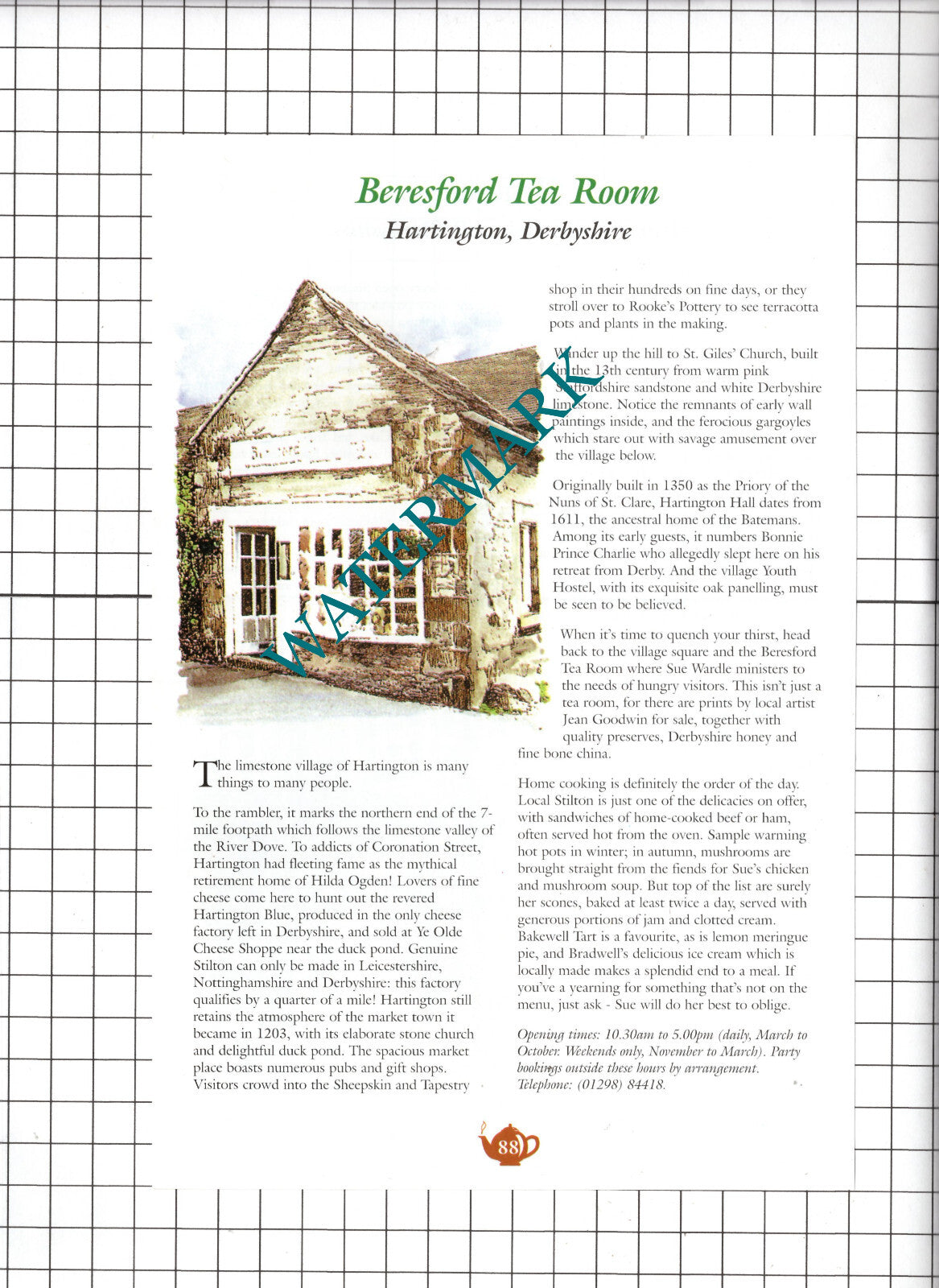 Byways Bakewell Derbyshire / Beresford Tea Room Hartington  - c.2001 Advert