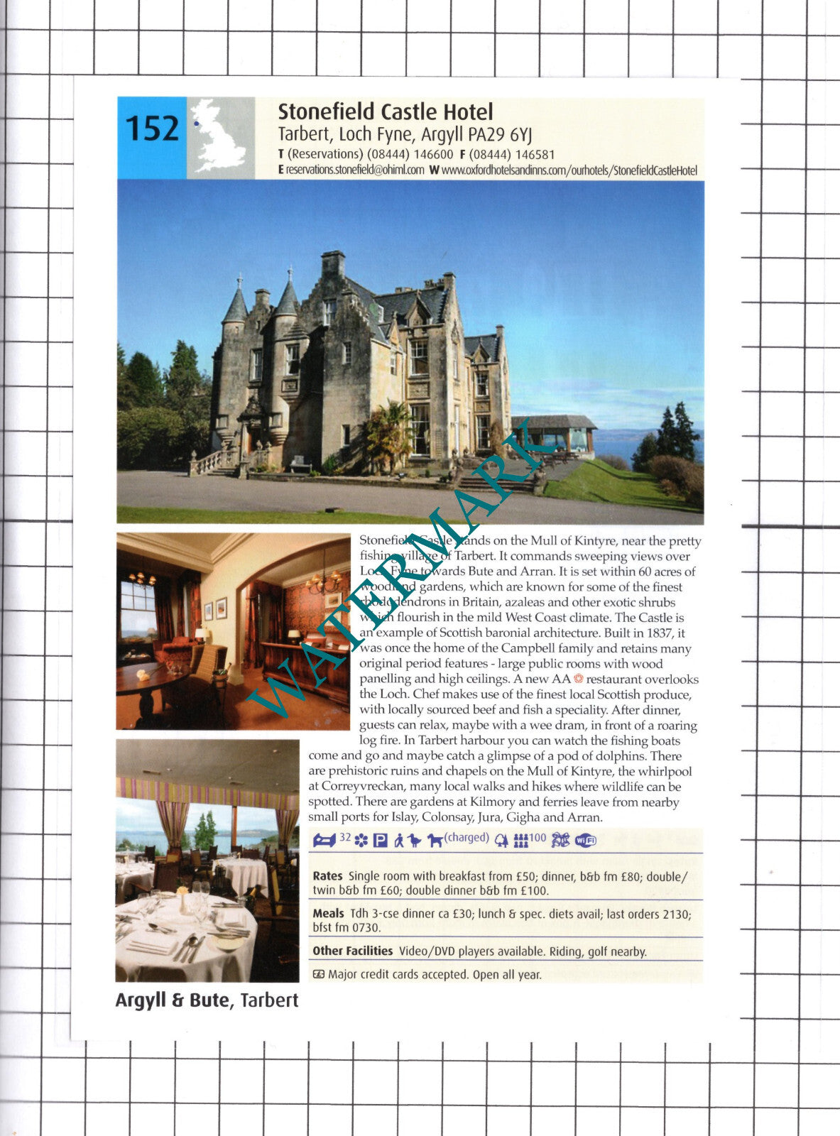 Abbots Brae Dunoon Argyll / Stonefield Castle Hotel Tarbert Advert  2011 Cutting