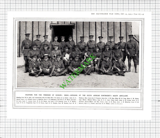 South African Contingent Jenvey Rann Tamplin Crump Mullins WW1   - 1915 Cutting