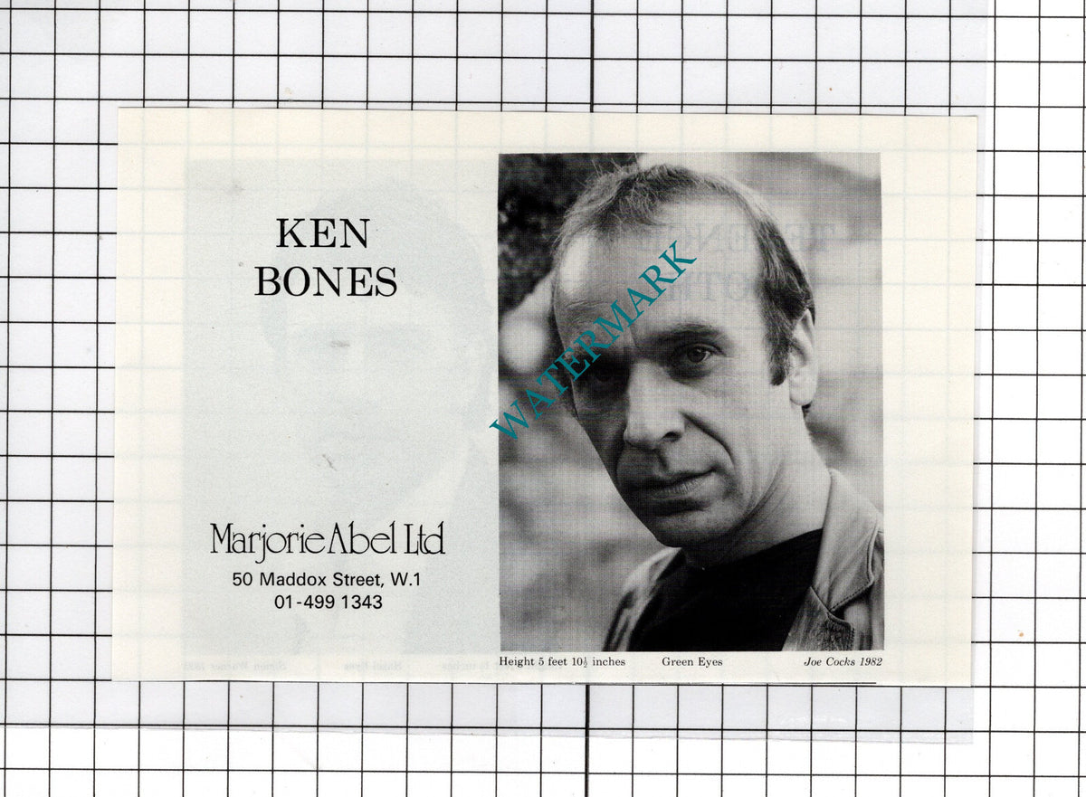 Terence Booth Actor /   Ken Bones Advert - 1986 Cutting