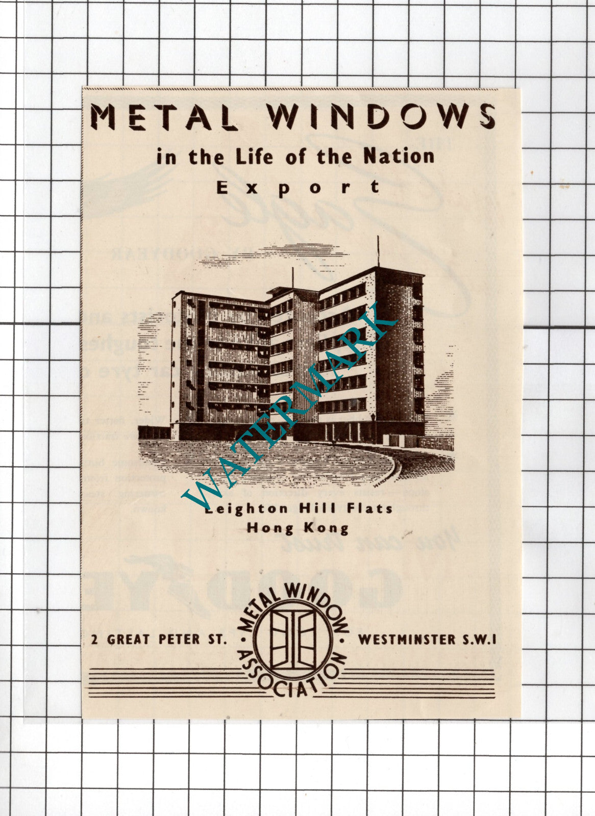 Leighton Hill Flats Hong Kong Metal Windows Assoc Advert - 1950 Small Cutting