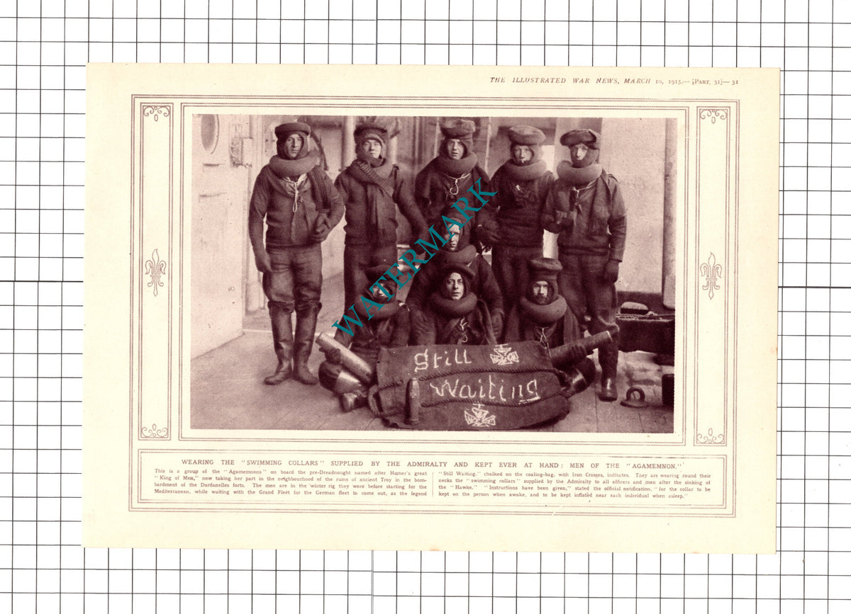 HMS Agamemnon Great War WW1  - 1915 Clipping / Print