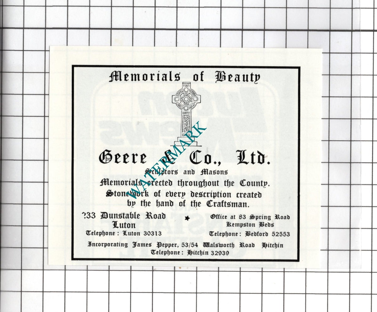 Geere & Co Ltd Luton Bedfordshire - 1989 SMALL Advert