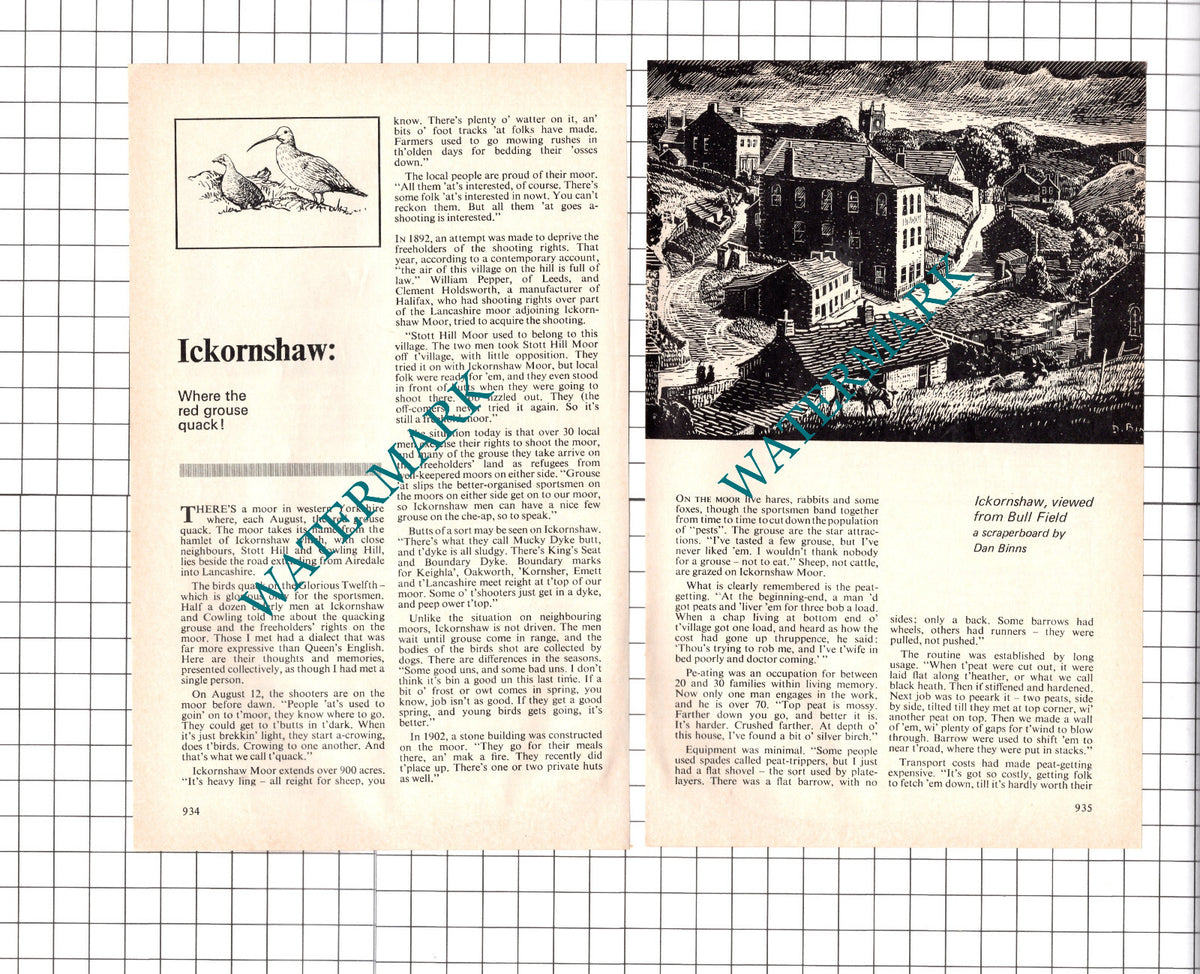 Ickornshaw Yorkshire  - 1978 Article / Print