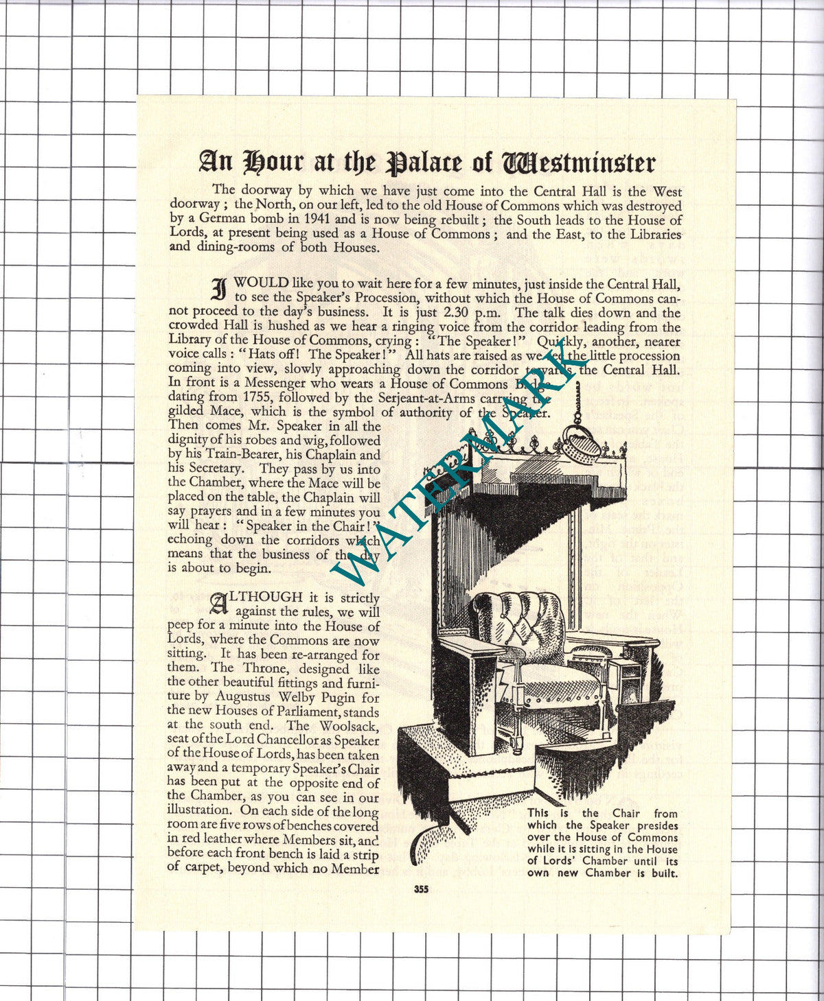 Palace Of Westminster Caireen Fawcett - 1940's Article